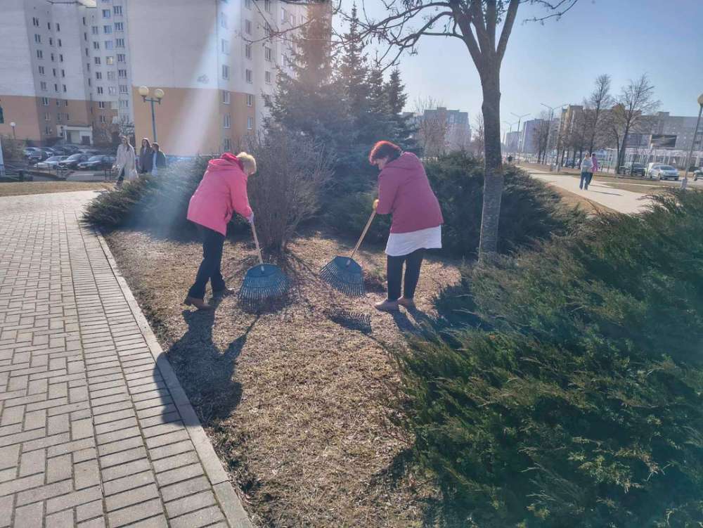🔥Команда нашей поликлиники завершила весеннюю уборку территории!